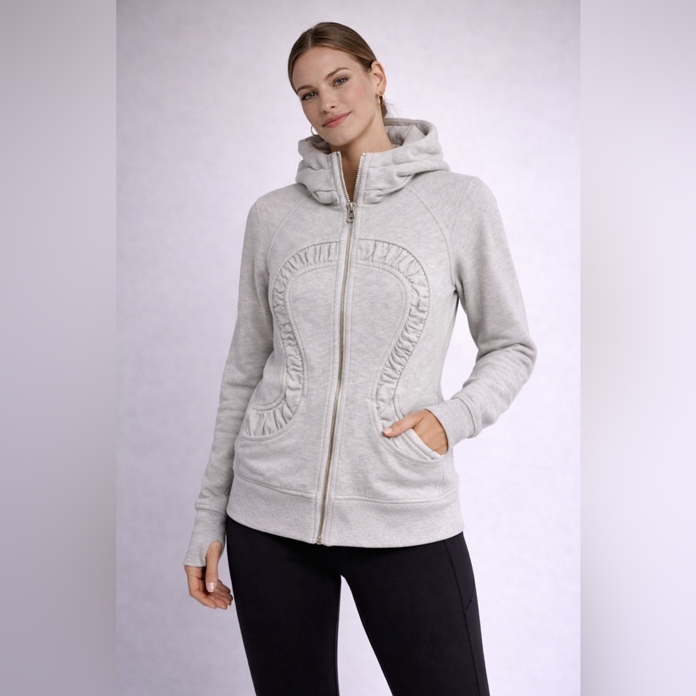 Lululemon Scuba Zip Hoodie Light Grey Size 6
